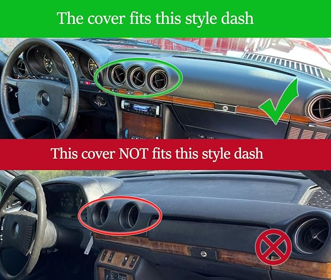Dash Cover Mat Custom Fit for Mercedes Benz 350SL 380SL 380SLC 450SL 450SLC 560SL Without Climate Sensor, Dashboard Cover Pad Carpet Protector F286 (Navy Blue)