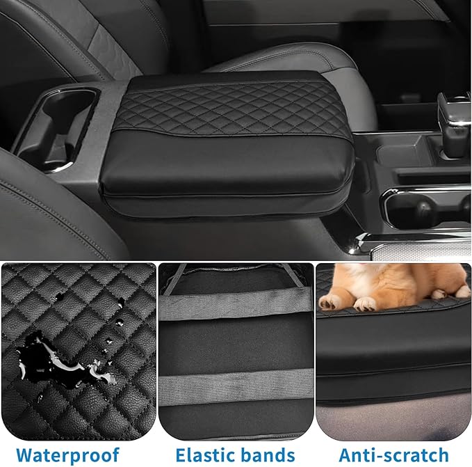 Xaido Center Console Armrest Cover for Chevy Silverado/GMC Sierra 2019-2026 & Tahoe/Suburban/Yukon 2021-2026, Bucket Seat Console Arm Rest Cushion Protective