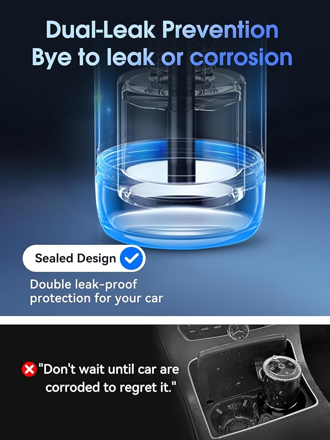 Ceeniu Smart Car Air Fresheners, New Smell Experience by Ultrasonic Mist, Auto On/Off, Powerful Built-in Battery, Natural Fragrance, Adjustable Car freshener, Cologne Scent