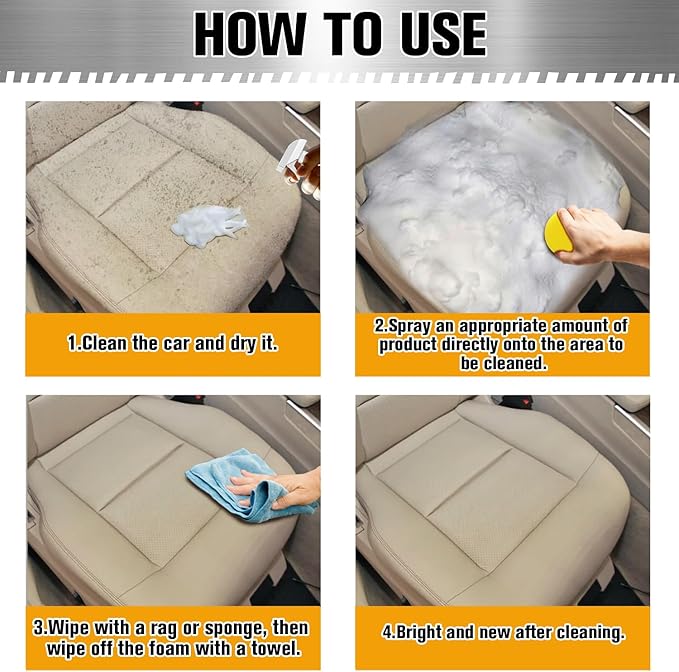 Omaky Multi-Purpose Foam Cleaner for Car, All Around Master FoamCleaner, Car Interior Foams Cleaner,Cars Seat Foam Cleaner Spray, Upholstery Cleaner, Interior Cars Cleaner (2pcs)