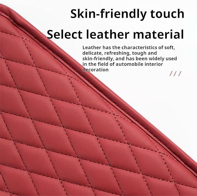 Rneswi Car Armrest Cover Leather Car Console Covers Box Pad with Pocket and Tissue Box Arm Rest Cover for Car for SUV Truck Sedan Vehicle (Thin-bark)