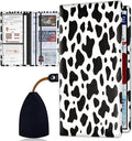 Car Registration Holder, Waterproof PU Leather Vehicle Card Document Glove Box Organizer, Women Interior Auto Accessories Case for Cards, Driver License Car Insurance Holder, White Leopard Print