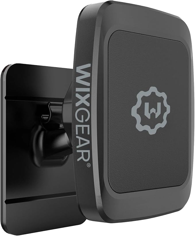 WixGear Magnetic Phone Car Mount, Universal Stick On Dashboard Magnetic Car Mount Holder, for Cell Phones and Mini Tablets with Fast Swift-snap Technology, (Newer Model)