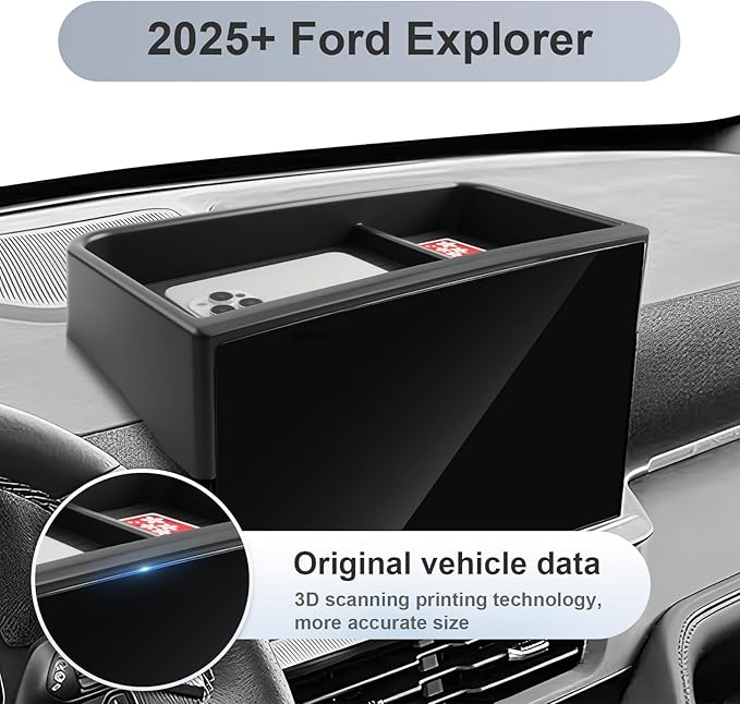 SKTU Upgrade for 2025 2026 Ford Explorer Dashboard Organizer for 2025 2026 Ford Explorer (Active/ST-Line/Platinum/ST) Behind Screen Organizer Ford Explorer 2025 2026 Accessories Dashboard Tray