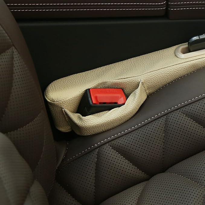 TATACLEA Car Accessories,Car Gap Plug,Car Seat Gap Prevent Small Items from Falling,2 Combinations of Main and Passenger Seats Universal.(Beige)