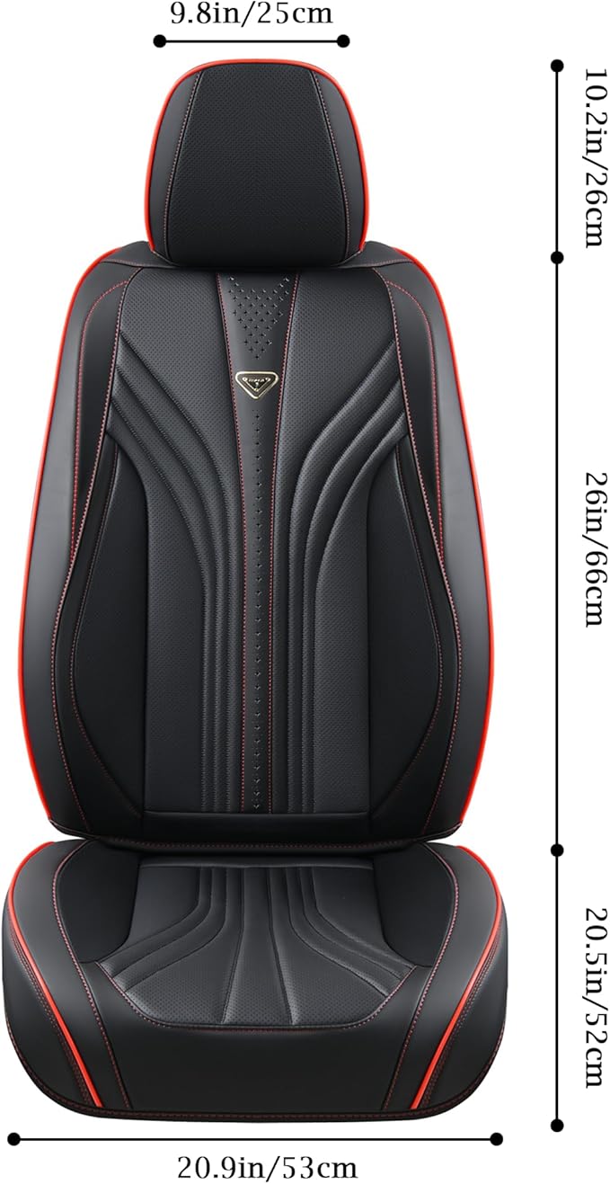 FLORICH Car Seat Covers Full Set, 5 Seats Universal Seat Covers for Cars, Waterproof Nappa Leather Auto Seat Protectors, Black Front and Rear Seat Protectors Fit for Cars SUV Pick-up Truck