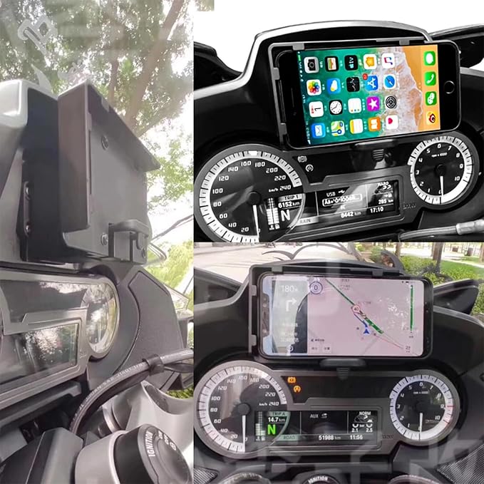 Motorcycle GPS Navigation Bracket with USB Charger Mobile Phone Holder Navigator for BMW R1200RT R1250RT 2014-2020 USB Charging Only