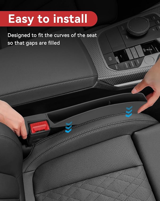 Edotim Car Seat Gap Filler, Seat Gap Organizer with Phone Holder, Car Seat Accessories, Car Organizer Fit SUV Truck-2PCS Pink
