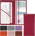 JUSTTOP 1Pack Car Registration and Insurance Holder,Car Document Holder for Cards License with Magnetic Shut,Vehicle Glove Box Car Organizer for Documents, Cards, License(Rose red)