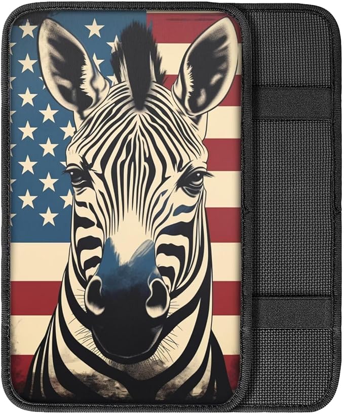 Car Center Console Pad, Universal Waterproof Car Armrest Seat Box Cover, Car Interior Accessories for Most Vehicle SUV Truck Vintage American Flag Zaber Car Armrest Pad