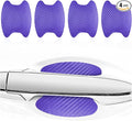 Kewucn 4PCS Car Door Handle Sticker, Carbon Fiber Auto Door Side Handle Protective Films, Anti-Scratch Vehicle Door Cup Protector, Universal Exterior Accessories for Most Cars (Purple)