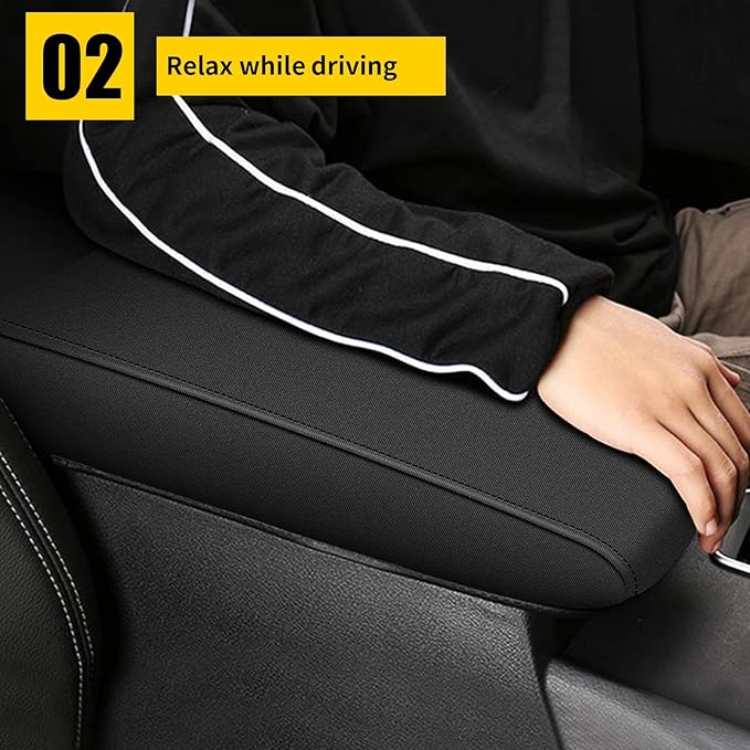 AOMSAZTO Console Covers for 2019-2024 2025 2026 Nissan Altima Armrest Covers for Nissan Altima Black with Black Stiches