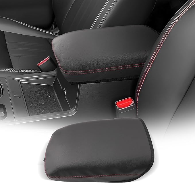 CDEFG for Nissan Frontier 2022-2025 2026 Center Console Cover Armrest Box Cover for Frontier (S, SV, SL, Pro-X, Pro-4X) Accessories Console Arm Rest Protector Red Line