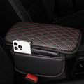 YORKNEIC Center Console Cover Fit for Ford Explorer: Middle Console Cover with 2 Storage Pocket,Faux Leather Waterproof Anti-Scratch Car Armrest Cover Protector(Black&Redline)