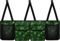 CLOHOMIN St. Patrick's Day Car Trunk Organizer SUV Trunk Organizer Green Leaf Car Backseat Storage Bag with 4 Pockets Hanging Backseat Organizer with Adjustable Straps Auto Accessories