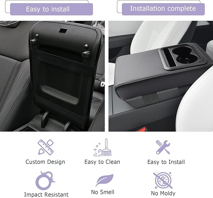 LUWU Car Center Console Cover Auto Armrest Cushion Arm Rest Cover Booster Pad Middle Console Covers Car Armrest Cover Center Console Cushion Leather Memory Foam for Most Vehicles, SUVs, Trucks, Cars