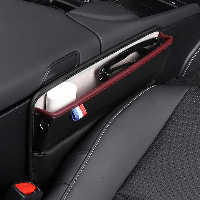 ASUBHA Car Seat Gap Filler Organizer, Car Seat Storage, Center Console Organizer with Card Slots, Automotive Interior Accessories in Between Cars Seat Catcher for Phone, Keys and Small Items