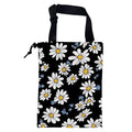 KXWQTRDD Car Trash Bag White Daisies Blue Flowers Leak-Proof Car Garbage Bag with Drawstring Foldable Canvas Trash Bin with Adjustable Buckle for Car Accessories, Travelling, Camping