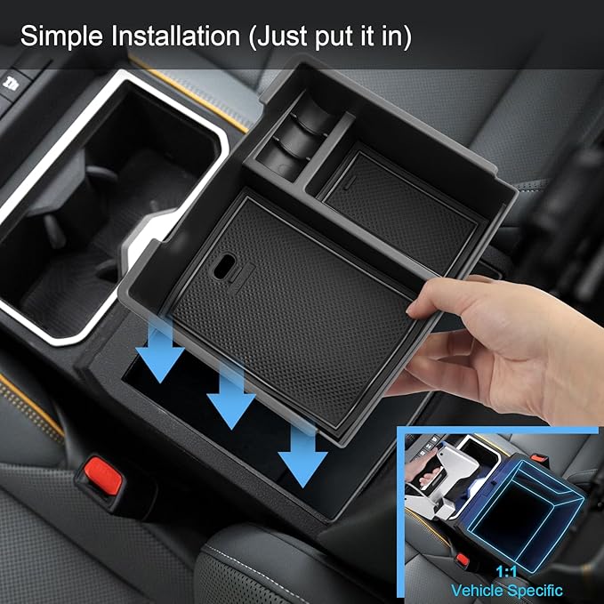 Coleya 2024 2025 2026 Tacoma Center Console Organizer for Toyota Tacoma (SR5/TRD Off-Road/TRD Sport/TRD Pro/Limited/Trailhunter), Durable ABS Plastic Armrest Tray Insert 2026 2025 Tacoma Accessories