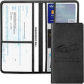 Vehicle Glove Box Car Organizer, Car Registration and Insurance Holder, Insurance Card Holder for Cars, Leather Card Holder Interior Auto Accessories for Women (Black/Large)