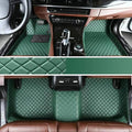 Custom Personalized Floor Mats for Cars - Luxury Full Coverage All Weather Mats, Anti-Slip Leather Mat Set, Fit for 99% of Cars, SUVs & Trucks (Green, A-Diamond)