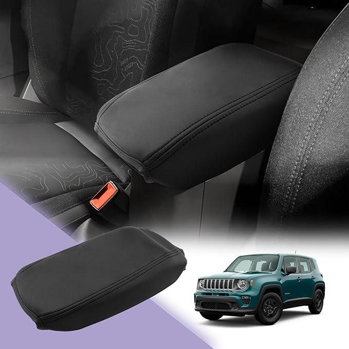 LUWU Renegade Center Console Cover Compatible with 2015-2021 2022 2023 Renegade Accessories Renegade BU Armrest Console Cover Armrest Cover Center Console Pad Soft Leather,Black