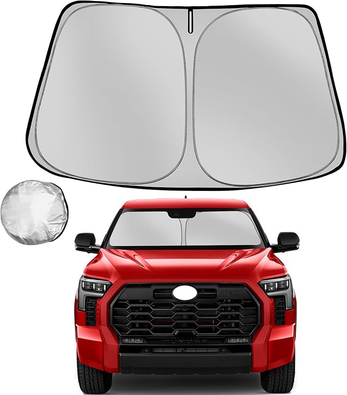 Fonowka Windshield Sun Shade for 2022-2025 Toyota Tundra Limited SR5 Platinum TRD Pro Foldable Sun Sunshade for Car Front Window Blocks Heat Automotive Interior Protector Custom Fit Accessories