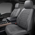 NS YOLO Leather Car Seat Covers,Universal Fit for Most Cars,SUVs and Sedans,Waterproof Luxury Leatherette Cushions, 2 Seats Protectors (Grey, Front Pair-2 Seats(Driver and Passenger))