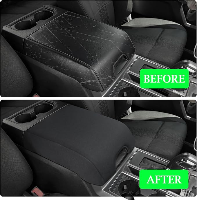 Center Console Cover for Ford F150 2015-2020, F250 F350 F450 2017-2022 and Expedition 2018-2024 Neoprene Armrest Box Cover Middle Console Cover Accessories, Bucket Seat Only