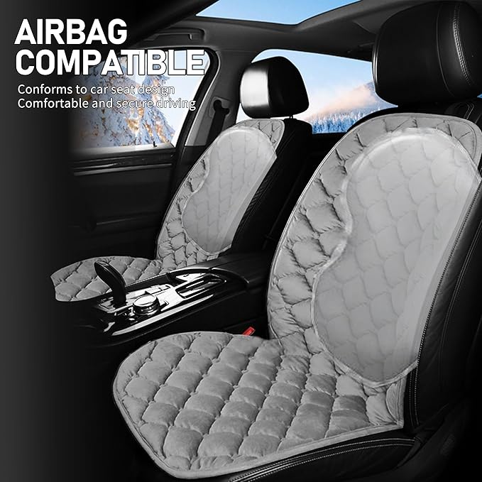 ESMING Driver Or Passenger Car Seat Cushion for Full Back and Seat-Gray