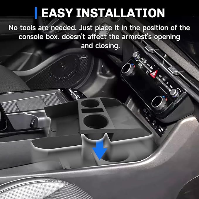 SXCY for 2025 2026 Hyundai Tucson Center Console Organizer for 2025 2026 Hyundai Tucson Accessories Full-Button Wire Console Cupholer Tray 2025 2026 Tucson Limited Under Console Organizer (Black)