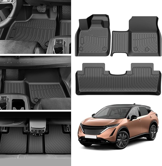 Floor Mats for Nissan Ariya 2023 2024 2025 2026, All Weather Floor Mat for Ariya Accessories TPE Car Floor Mats Heavy Duty Carpet Protection