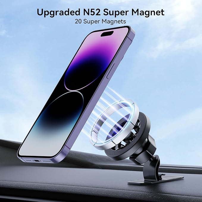 for Magsafe Car Mount [20 Strong Magnets] Magnetic Phone Holder for Car Dashboard [Hands Free] Cell Phone Magsafe 3 Car Mount Fit iPhone 15 14 13 Pro Max Pro Plus Mini