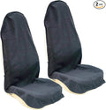 LoyaGour Car Seat Cover Protector Front Seats,for Gym Workout,Running,Swimming,Beach and Hiking,Waterproof Sweat Towel Bucket Seat Covers for Cars SUV Trucks (Black, 2Pcs)