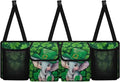 Cute Elephants Trunk Organizer St. Patrick Day Green Leaves Car Back Seat Organizer,4 Compartments,Backseat Hanging Organizer for Women Men