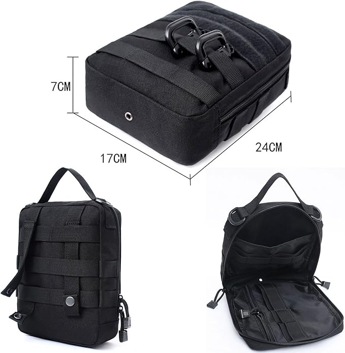 Car Truck Seat Back Organizer Tactical Molle, Upgrade Tactical Vehicle Panel Organizer with 5 Detachable Molle Pouch, Universal Fits for Most of Vehicle (Black)