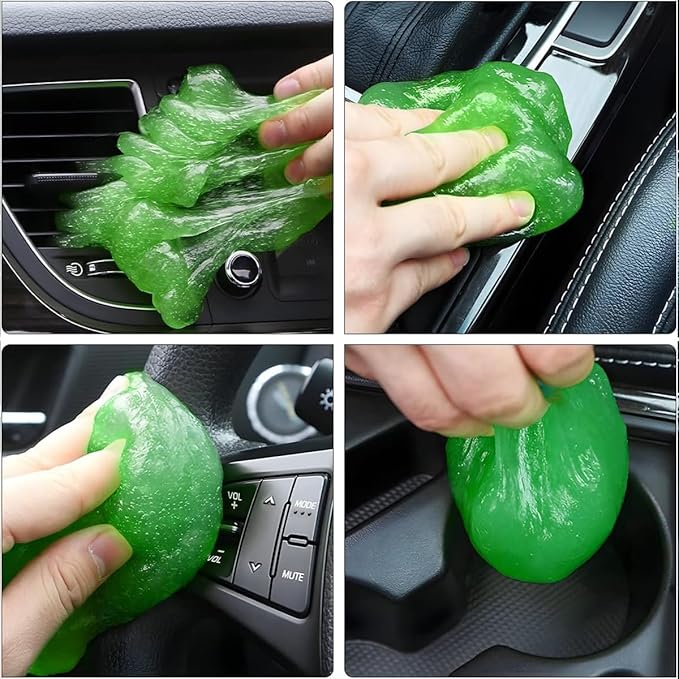 Cleaning Gel for Car, Universal Vehicle Interior Detailing Cleaning Putty Gel, Detail Cleaner Tools for Keyboard Vent PC Laptop Camera, Automotive Duster Remover Cleaner Accessories (Green)