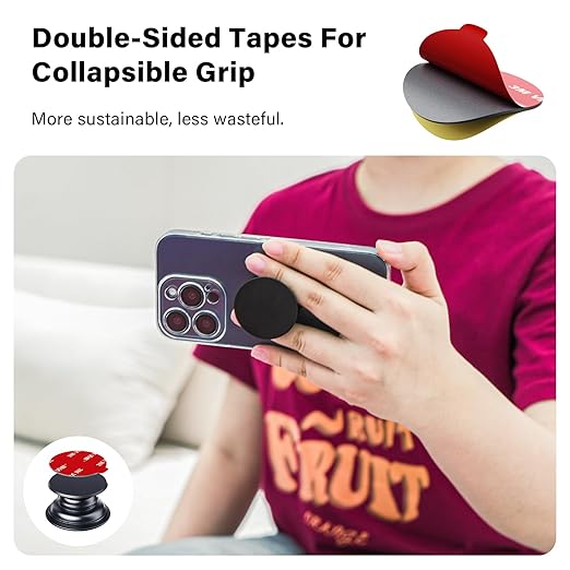 APPS2Car 10 Pack 3M Double Sided Adhesive Pads for Socket Mount Base Circle Adhesive Replacement VHB Sticky Tape for Phone Collapsible Grip & Stand Back 1.38 Inches (35mm)