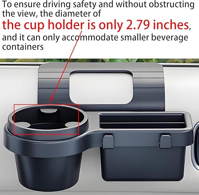 GDQ Car Window Organizer, Multi-Functional Window Mount Storage Rack with 2.79 Inch Cup Holder, Phone Holder, Key Hook & Charging Port, Universal Fit for SUV Truck Sedan（1 Pack）