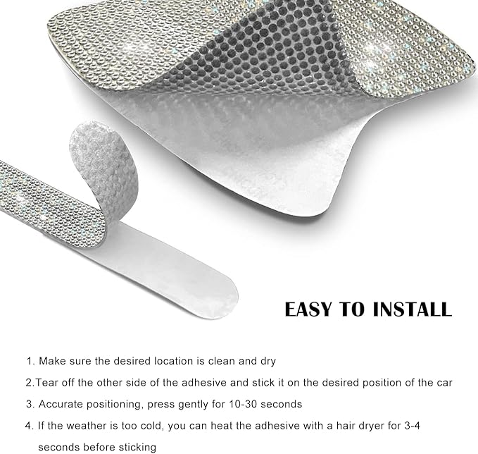 kingsea 8pcs Bling Car Door Handle Protector Stickers,Crystal Rhinestone Glitter Car Door Handles Cup Scratch Protectors Decals Universal (Colorful)