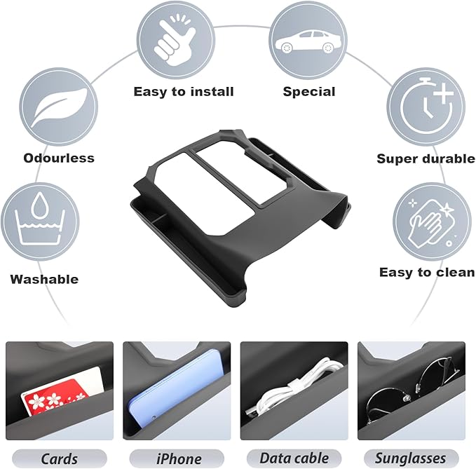 SKTU 2PCS for 2026 Toyota RAV4 Co-Pilot Console Tray for 2026+ Toyota RAV4 (LE/SE/XLE Premium/Woodland/XSE/Limited) Co-Pilot Console Tray & Gear Shift Panel 2026 RAV4 Accessories Passenger Storage Box