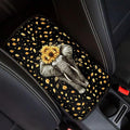 Suobstales Elephant Sunflower Leaf Print Car Armrest Pad Soft Center Console Arm Rest Protector Cover Universal Car Interior Accessories Decoration