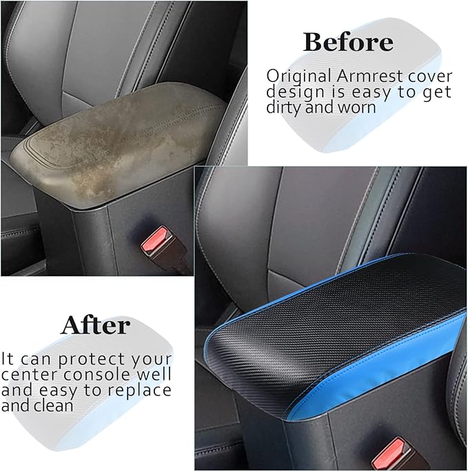 SKTU for 2022 2023 2024 2025 2026 Ford Maverick Armrest Cover 2022-2026 Maverick Center Console Cover Maverick Armrest Pad 2023 2024 2025 2026 Maverick Accessories Center Console Cushion (Blue Line)