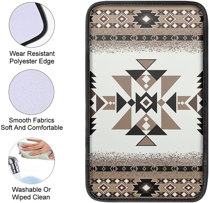 Car Center Console Armrest Cushion Cover Pad Soft Car Armrest Seat Box Cover Protector Auto Car Interior Accessories Decor, Southwest Native