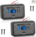 2 Pack 90W 12V USB Outlet Panel Wall Mount, Dual 36W USB C and QC 18W Car USB Port Charger with Voltmeter Button Switch, Waterproof 3 USB Multi Port Power Outlet 12V Accessories for Car Bus RV Truck