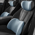 New Car Headrest & Lumbar Support Cushion for Hyundai Santa Fe 2001-2024, Ergonomic Memory Foam Seat Headrest Neck Rest Cushion Breathable Removable Cover for Neck Back Relief,D/Blue