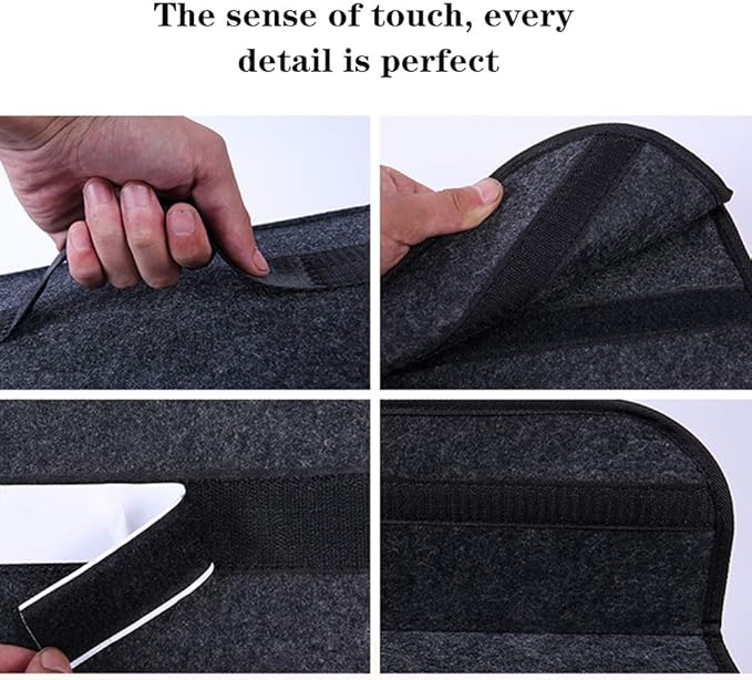 Car Storage Bag, Car Soft Storage Box Trunk Bag Travel Storage Organizer Holder Car Accessories Deep Grey