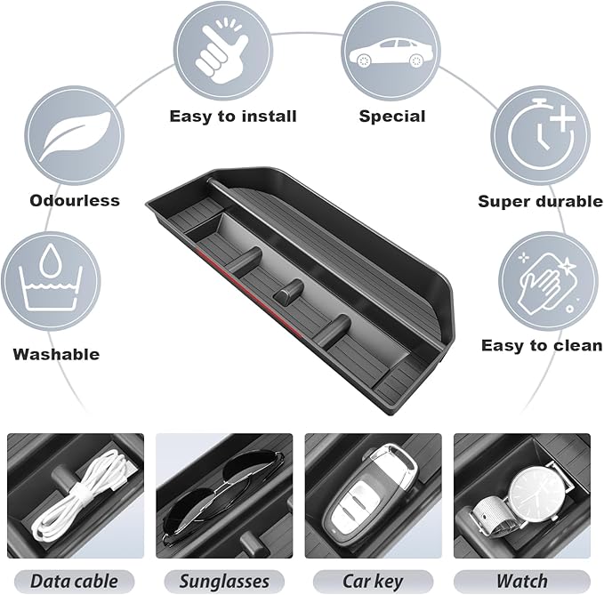 SKTU for 2025 2026 Ford Expedition Dashboard Organizer for 2025 2026 Ford Expedition Behind Screen Organizer 2025 2026 Expedition Dashboard Tray Ford Expedition 2025 2026 Accessories ABS Durable Tray