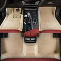 Custom Personalized Floor Mats for Cars，Luxury Full Coverage All Weather Car Floor Mats，Anti-Slip Leather Car Mat Set ，Custom Floor Mats for 99% of Cars, Trucks & SUVs (Streak Beige)