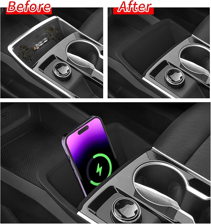 smabee Center Console Wireless Charging Pad for Chevrolet Chevy Equinox 2025 2026 Non-Slip Silicone Mat Wireless Charger Mat